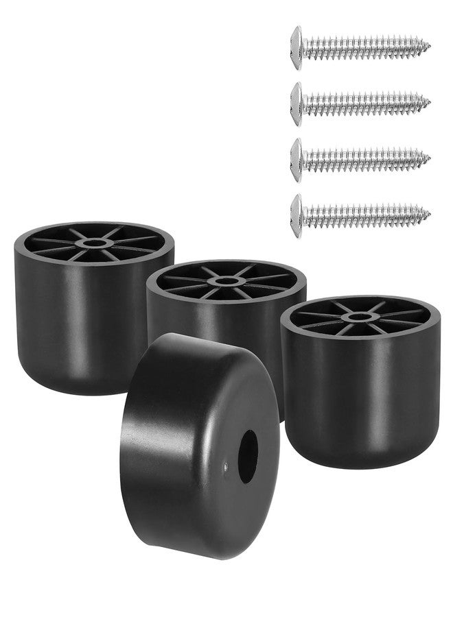 Masendelk 1 inch Black Plastic Furniture Legs, Screw-in Couch Legs Round Tapered Sofa Legs Replacement Legs for Furniture Couch Table Sofa, Pack of 4 - Image 1